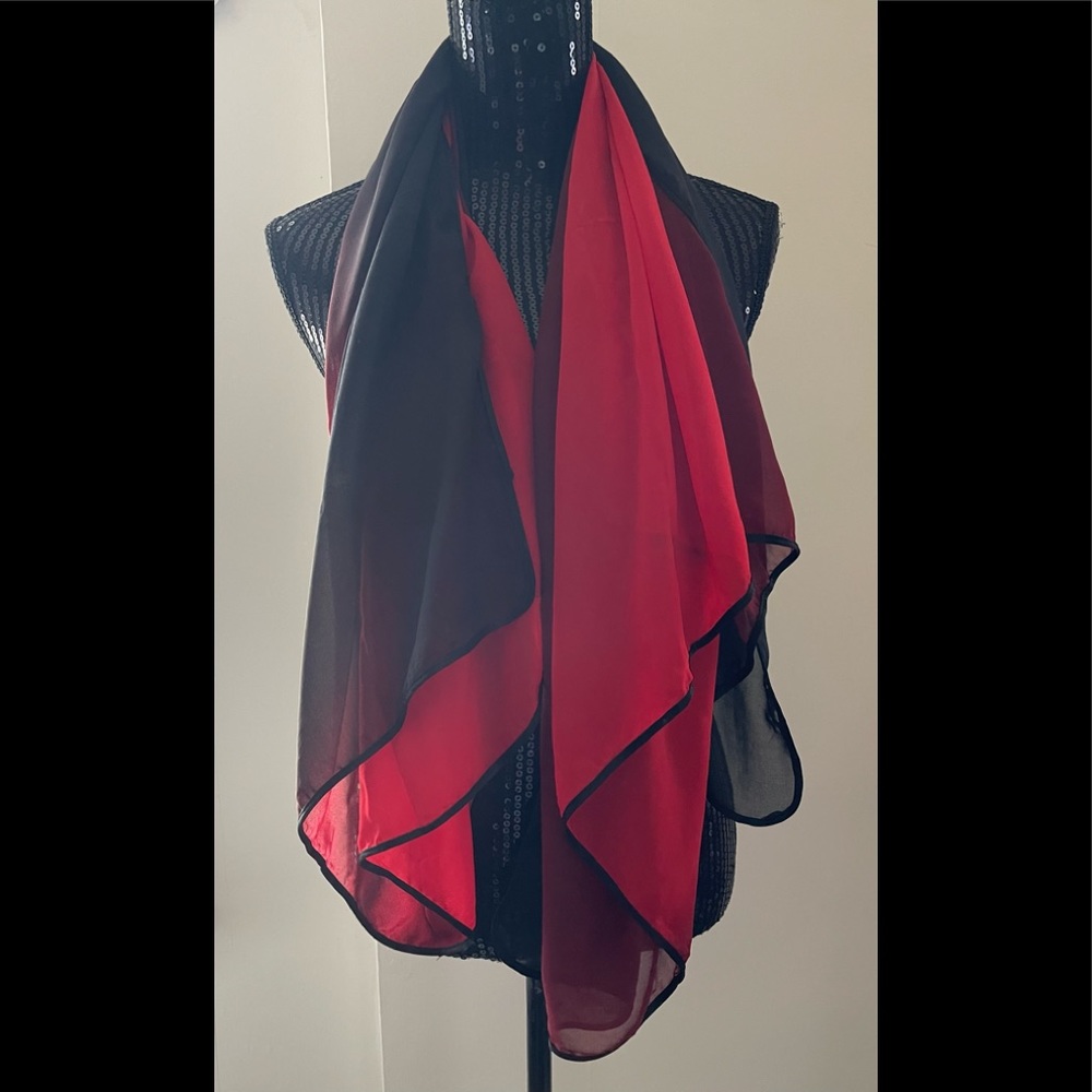 Northern Reflection’s Red & Black Sheer Wrap Scarf 48x54”